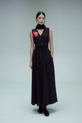 Anthurium long dress with an adjustable belt