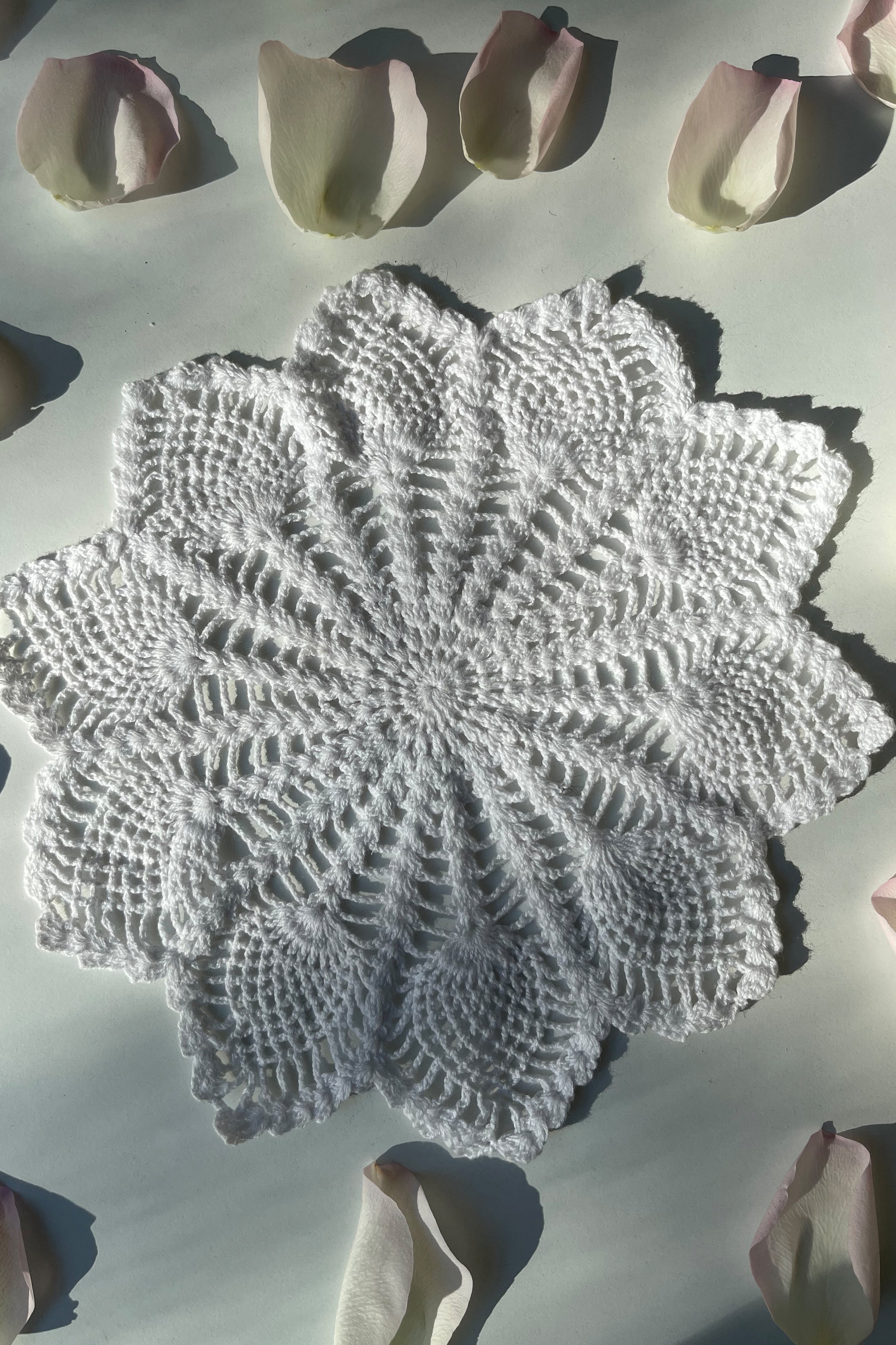 Handmade lotus crochet coaster