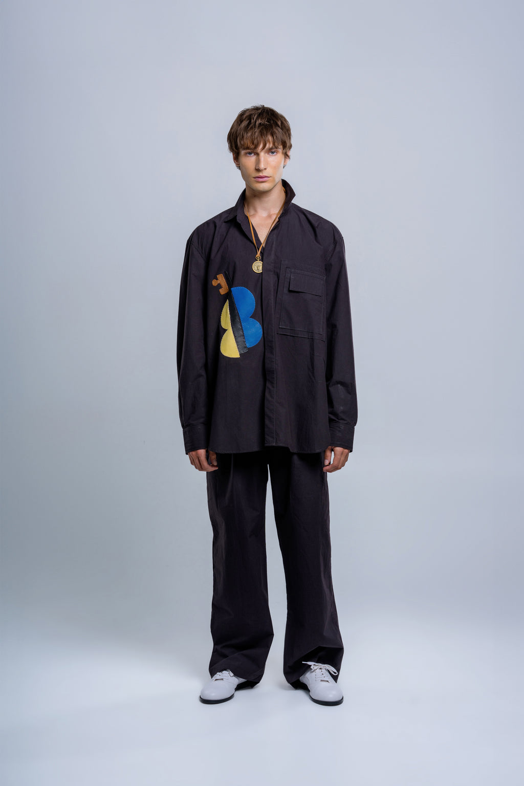 "Guitar" appliqué Men's shirt