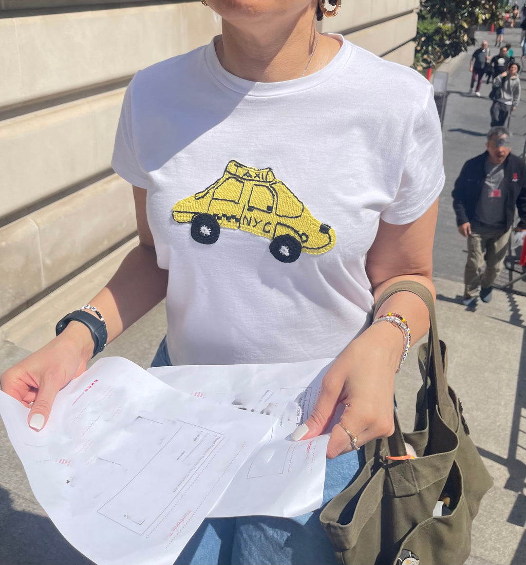 "NYC Taxi" appliqué pima cotton T-Shirt