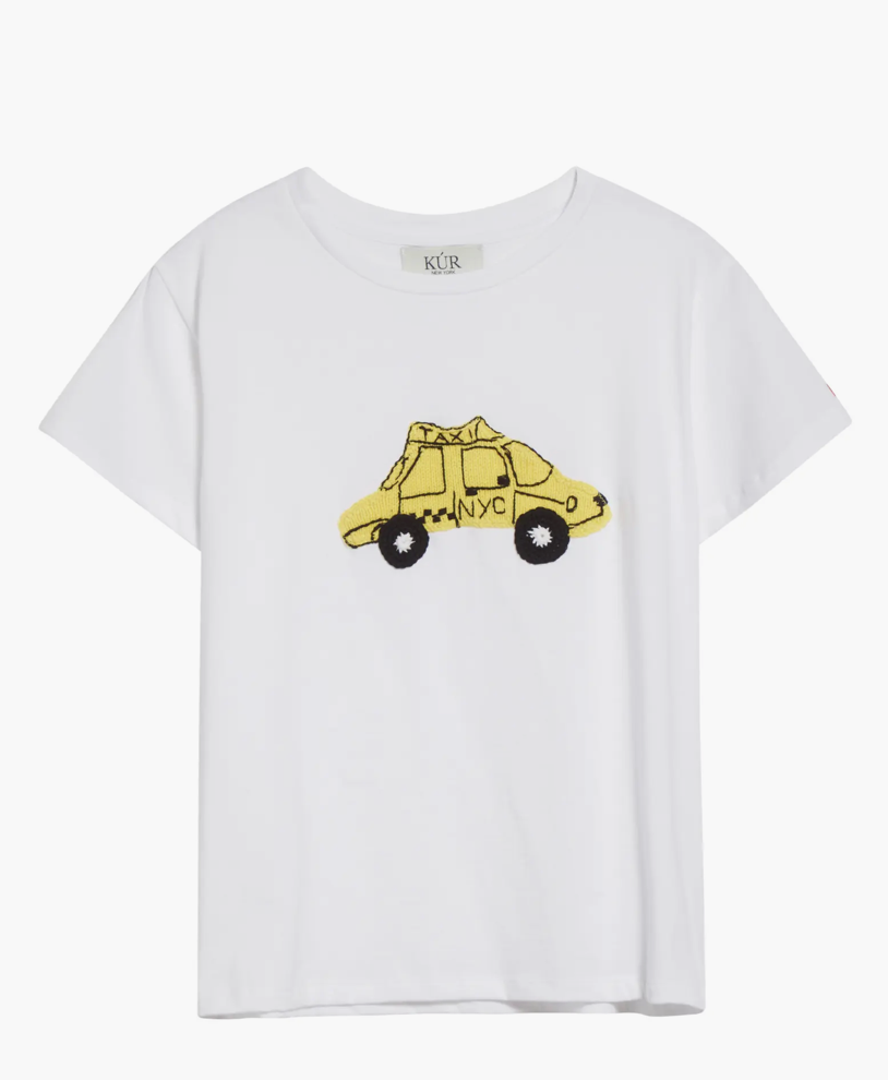 "NYC Taxi" appliqué pima cotton T-Shirt