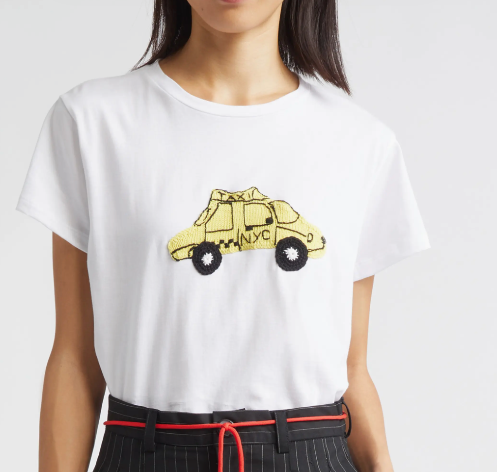 "NYC Taxi" appliqué pima cotton T-Shirt