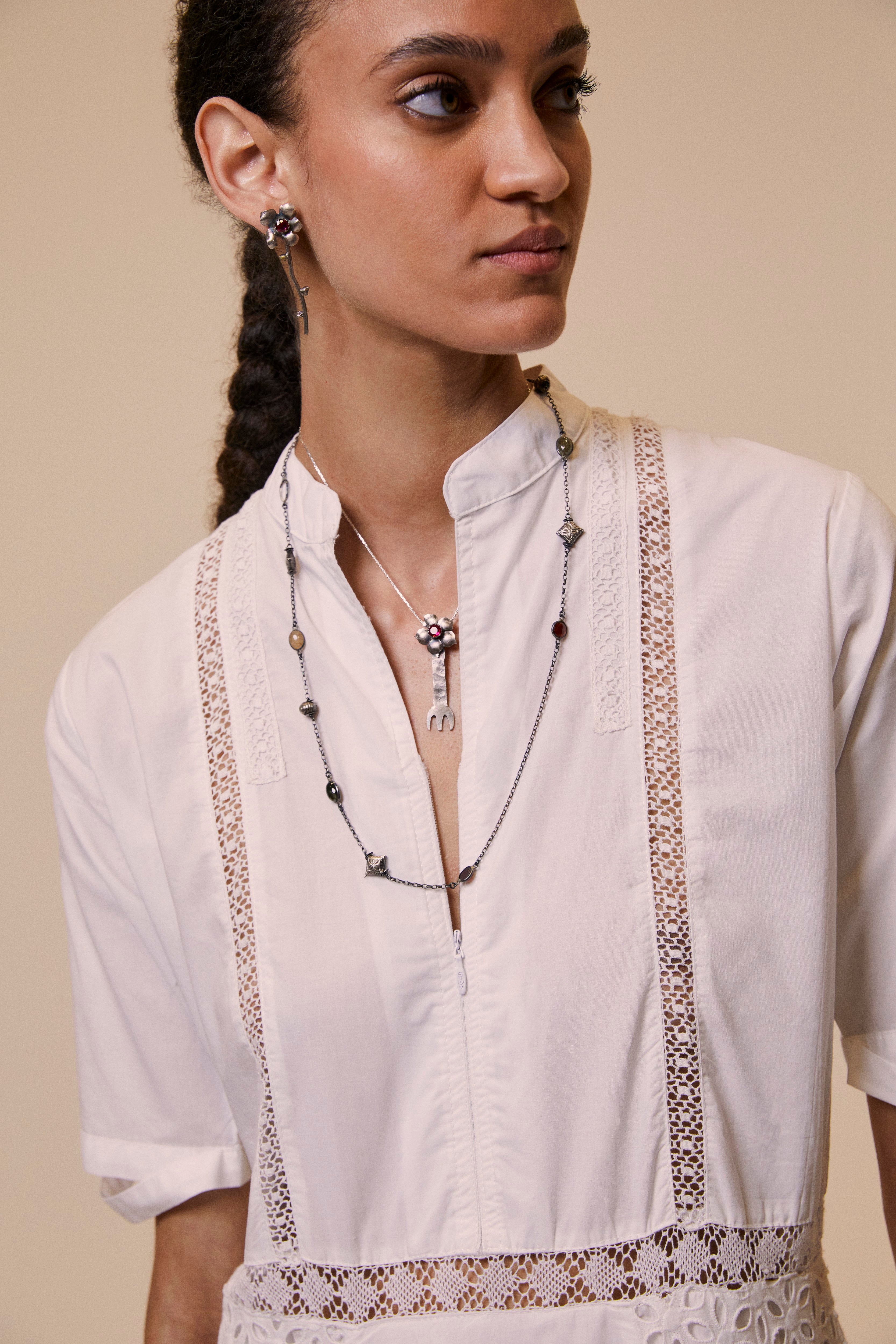 Broderie anglaise white spring dress