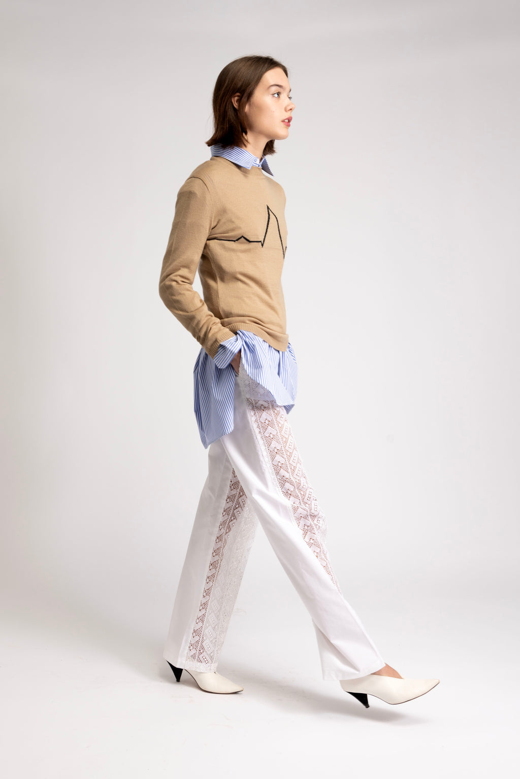 Merino-wool ECG line sweater