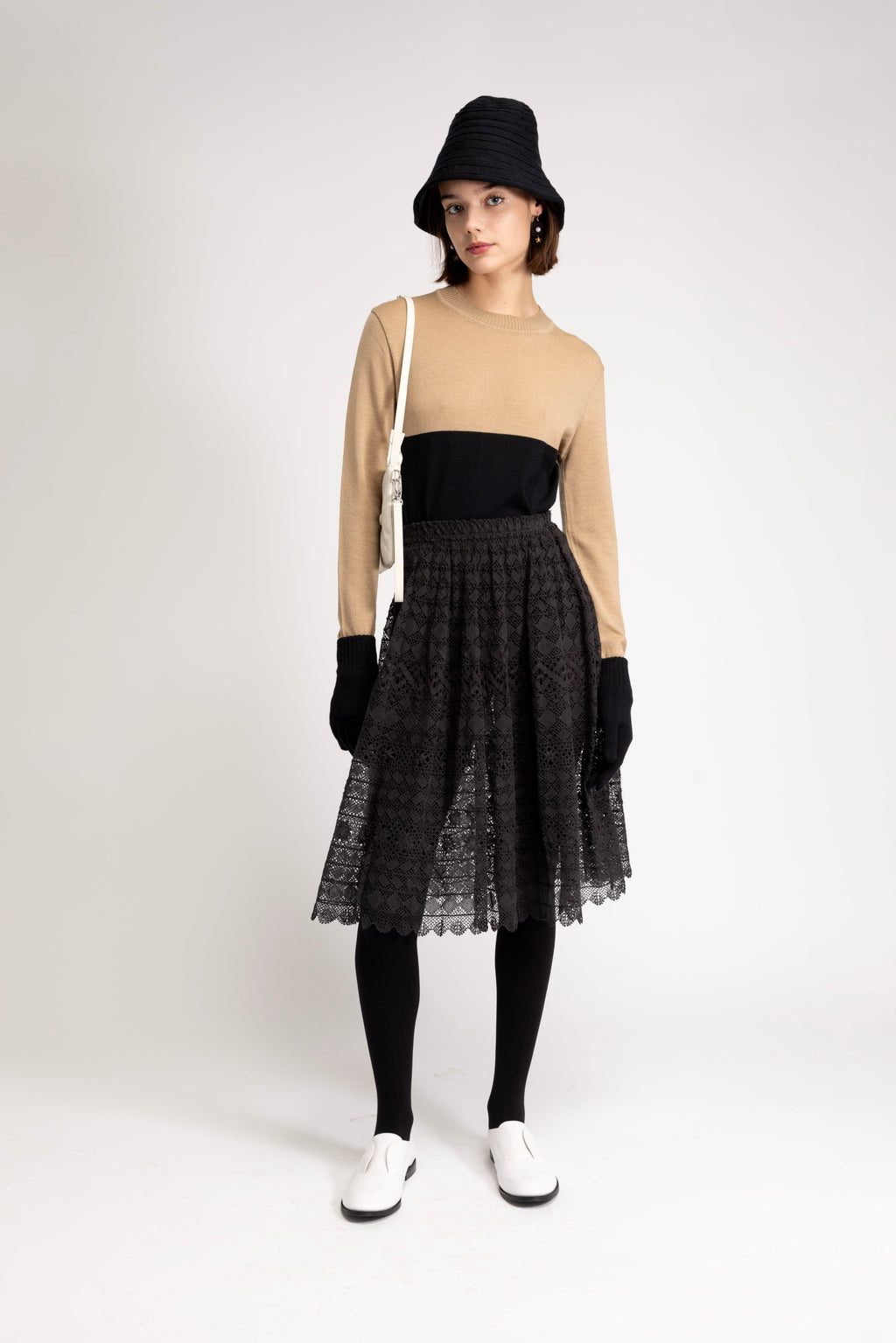 Merino wool color-block sweater
