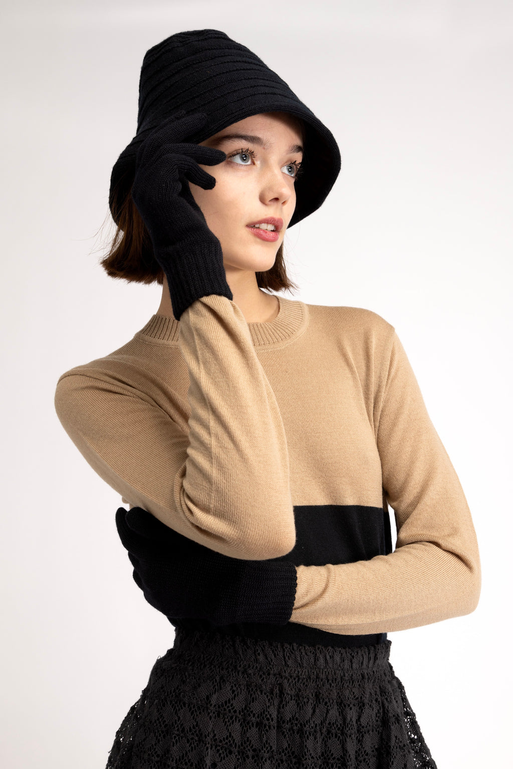 Merino wool color-block sweater
