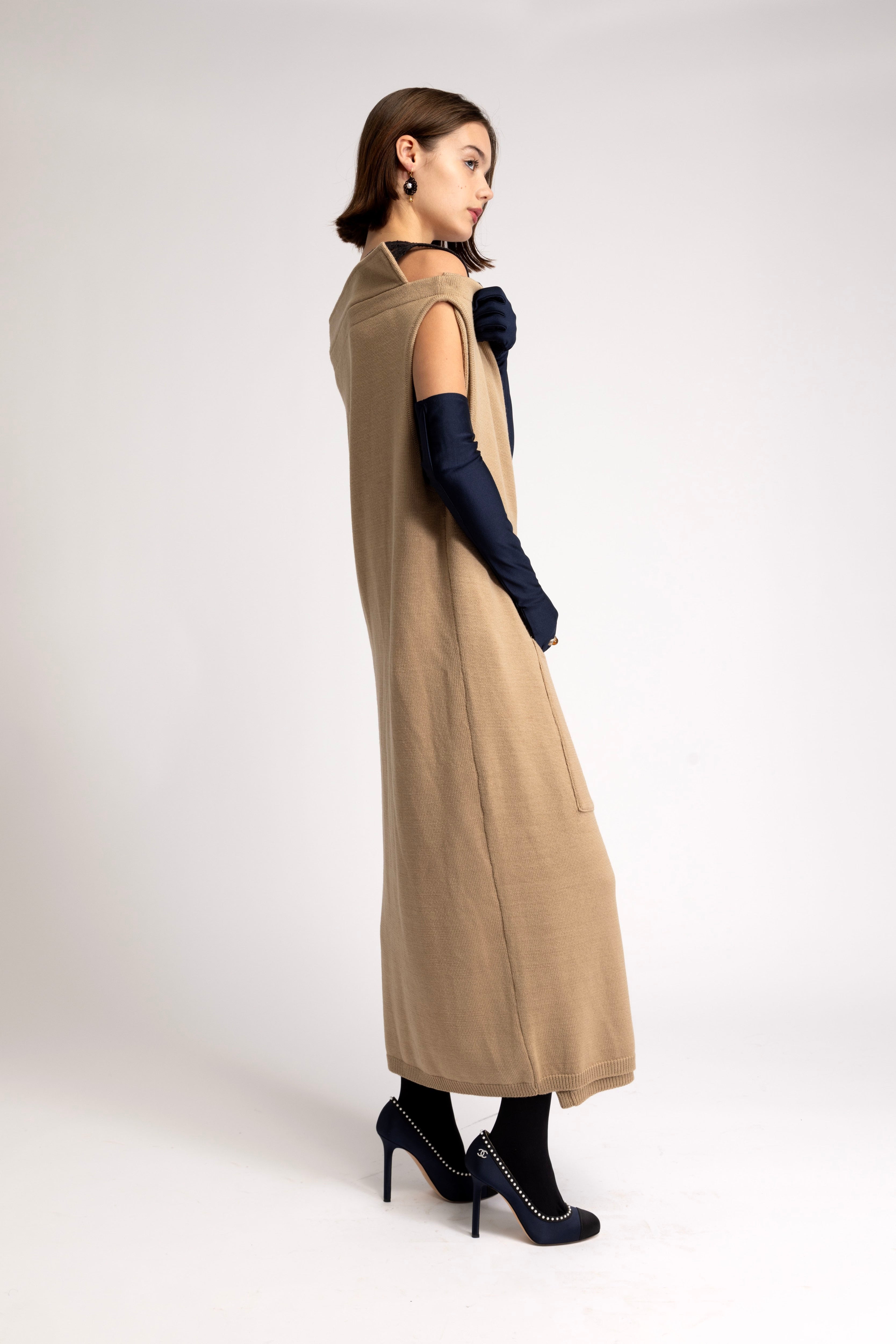 Merino wool multi-way wrap dress