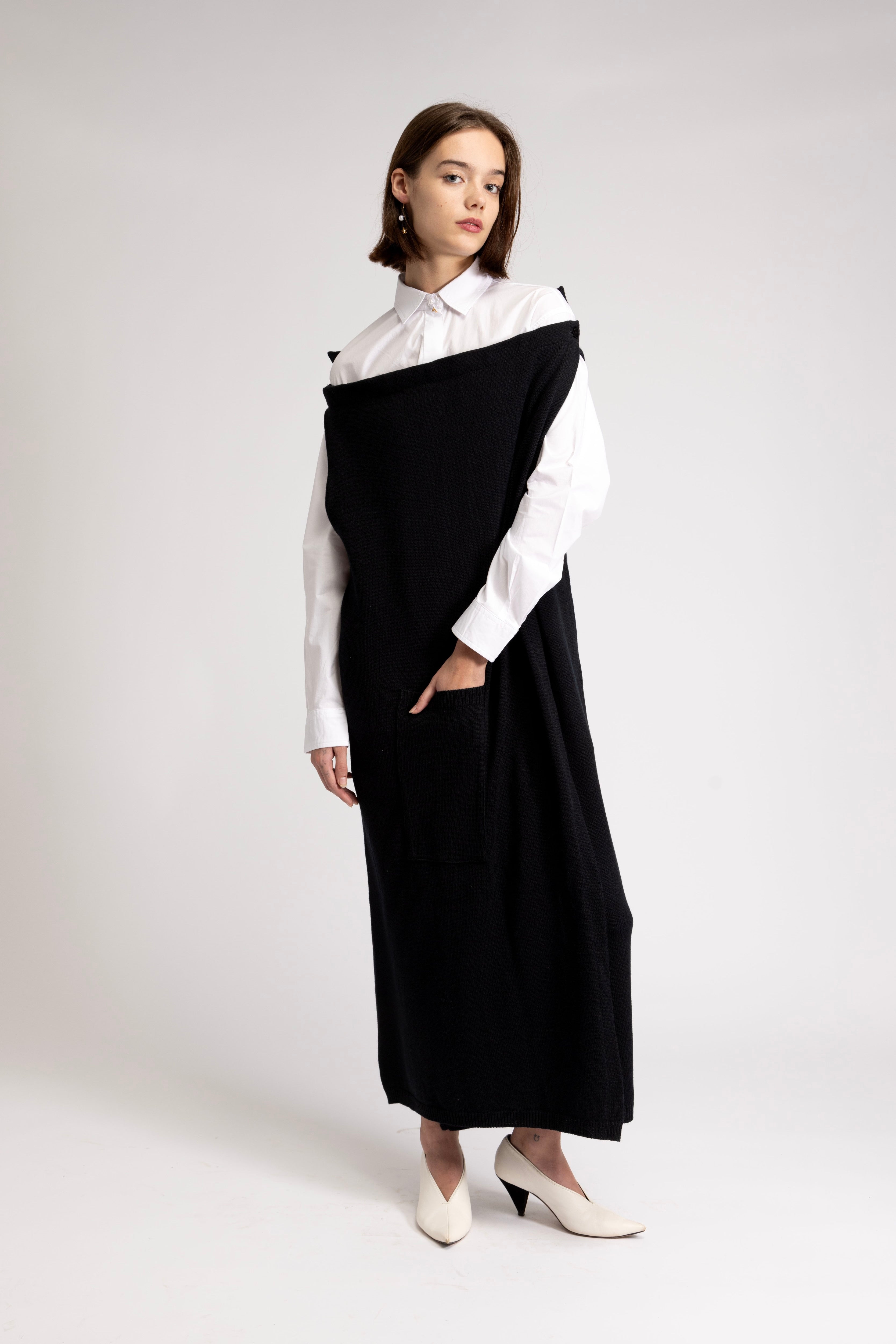 Merino wool multi-way wrap dress