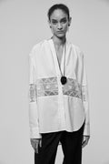 Mock-neck cosmo shirt